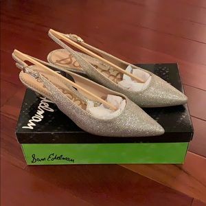 Sam Edelman Luella Gold Mesh Kitten Heel